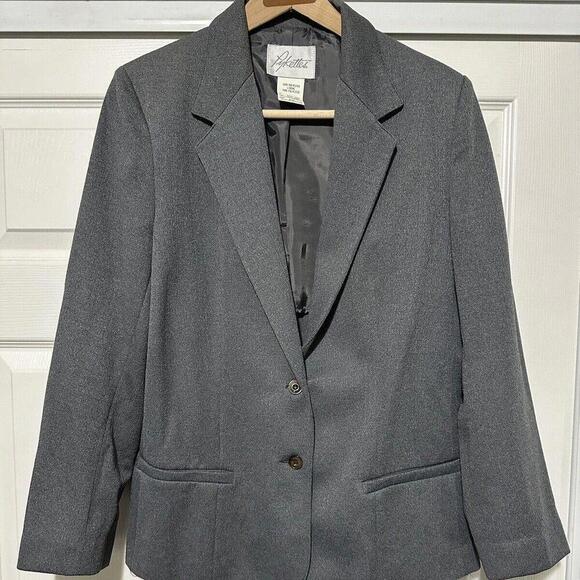 PYKETTES Women’s 2 Button Satin Lined Blazer Jacket Sz 16 Blouse 100% Polyester - Picture 1 of 15